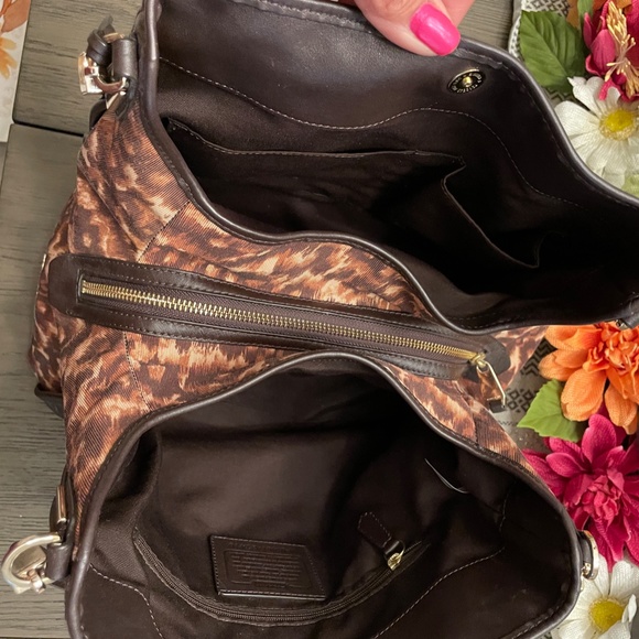 Coach Madison OCELOT LEOPARD  FABRIC PHOEBE Purse - Picture 7 of 11